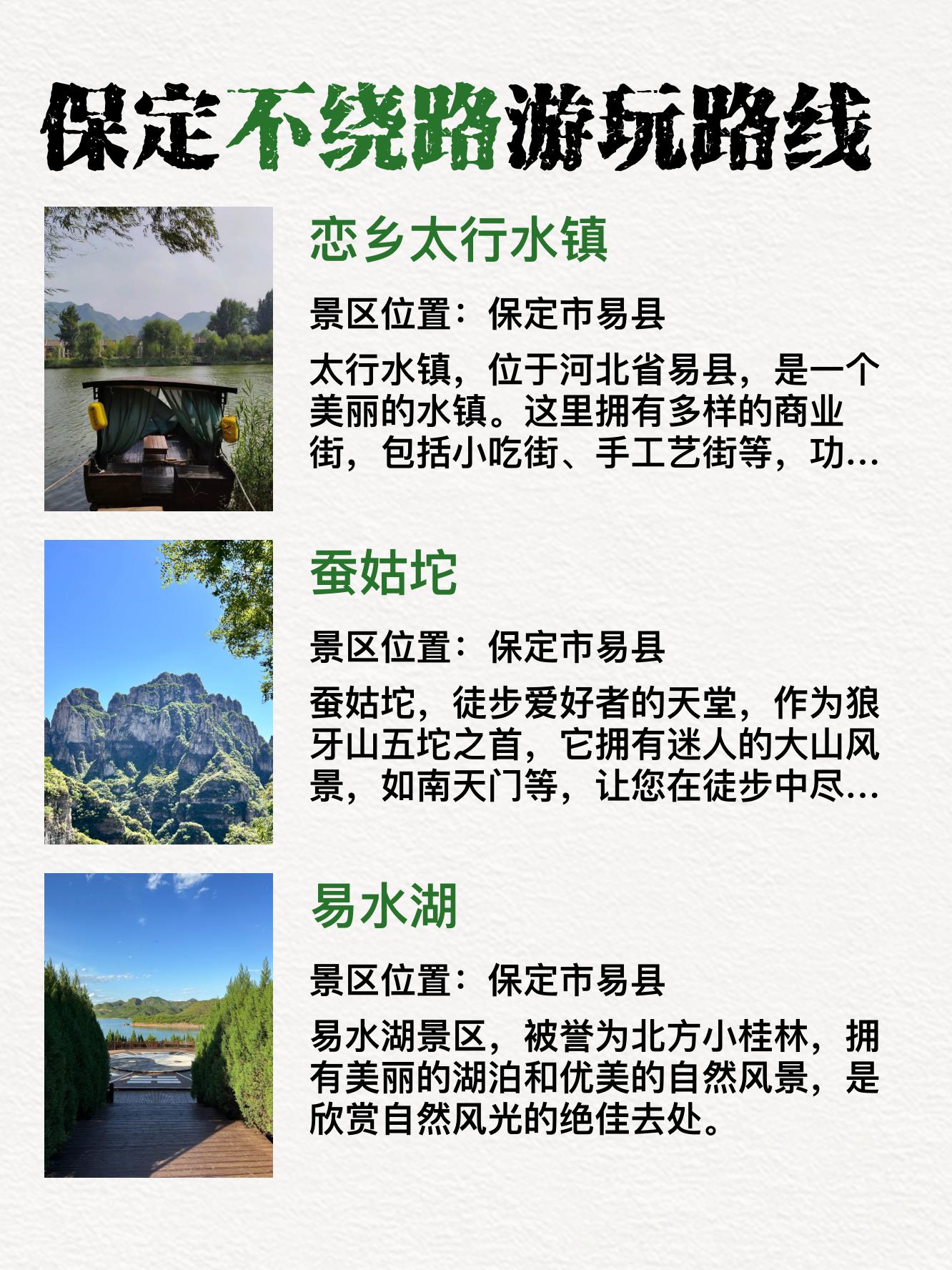 保定十大夏季旅游好去处2025年排行榜前十名榜单出炉